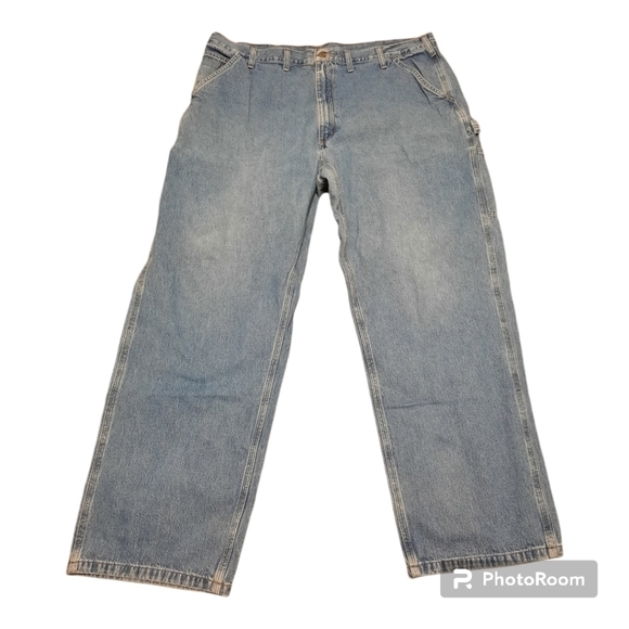 CARHARTT (44 x 32) Original Dungaree Fit Carpenter Jeans Blue - Picture 1 of 7